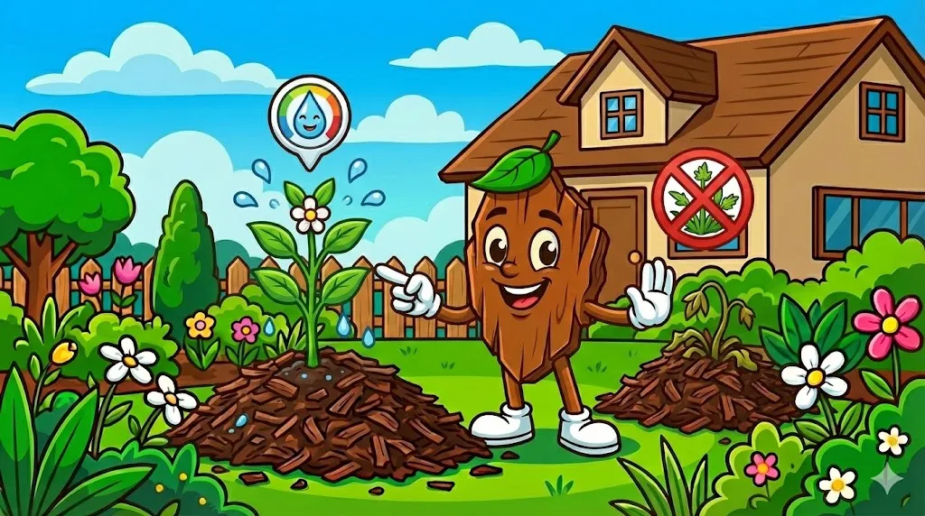 How mulch helps retain moisture and control weeds