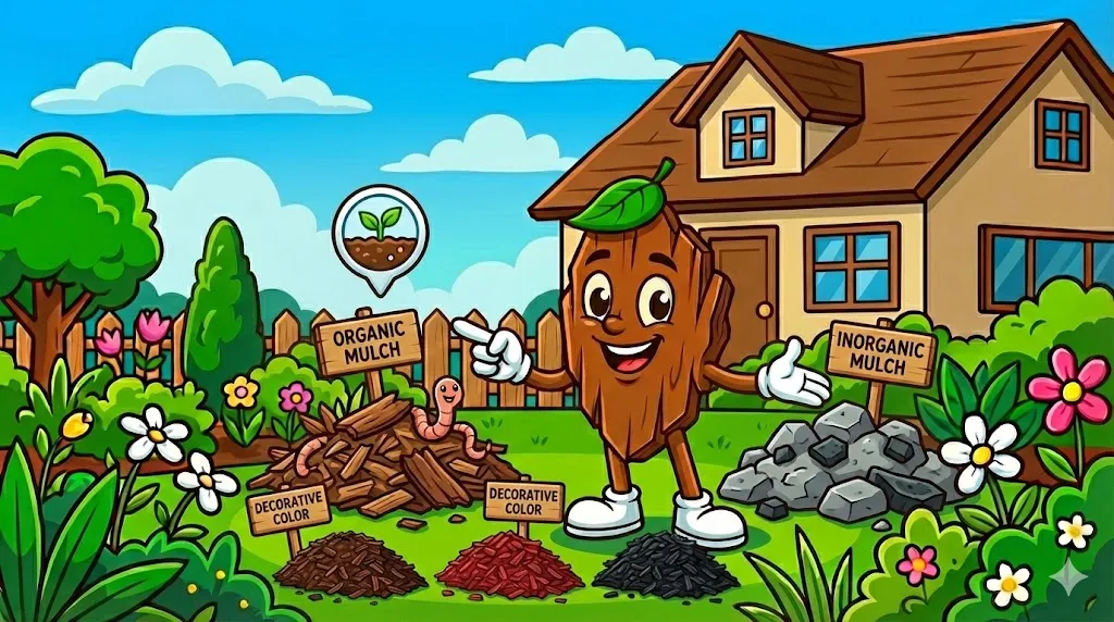 different types of mulch