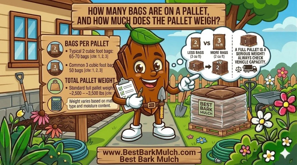 how much does a pallet of bagged mulch weigh